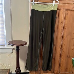 Nike Olive and Light Green Yoga Pants
